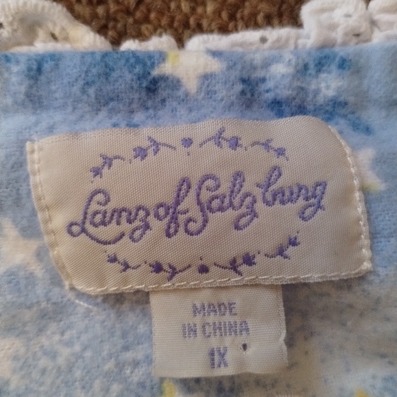 Lang of Salz Lung Women 1X Sleeping Moon And Stars Celestial Flannel Nightgown - Picture 12 of 12